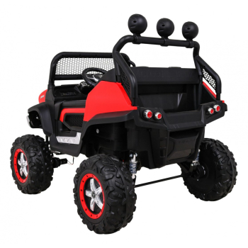 Mercedes Benz Unimog dla dzieci Terenowy Czerwony + Napęd 4x4 + Pilot + Bagażnik + Wolny Start + MP3 LED